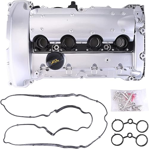 Miniatura 2 de ikasus 11127646555 Cubierta de válvula de motor de aluminio con juntas compatible con Mini Cooper JCW R55 R56 R59 1.6L Turbo con cubierta de válvula
