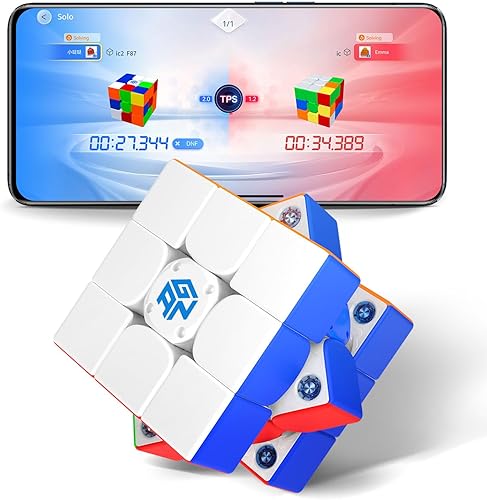 GAN 356 i Carry 2, Smart Speed Cube 3x3 Connected Speedcube Magnético Temporizador Inteligente Seguimiento de Movimientos Pasos con App Competencia