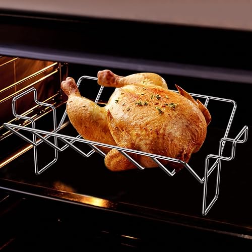 Miniatura 6 de Estante para ahumar pavo de Acción de Gracias y estante grande para parrilla de huevos verdes grandes, en forma de U, acero inoxidable grande en