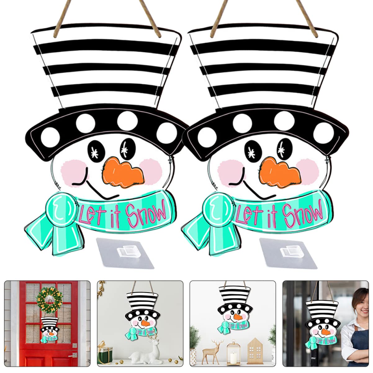 PRETYZOOM 10 Juegos Cartel de madera de pared de Navidad casa decoración linternas decoraciones navideños christmas letrero de puerta de madera adornos navideños para puertas