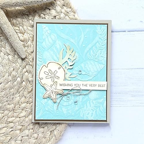 Miniatura 4 de CYFUN DESIGN Carpeta de relieve con textura 3D que se desvanece, fondo de conchas de plástico para hacer tarjetas, álbumes de recortes y otras