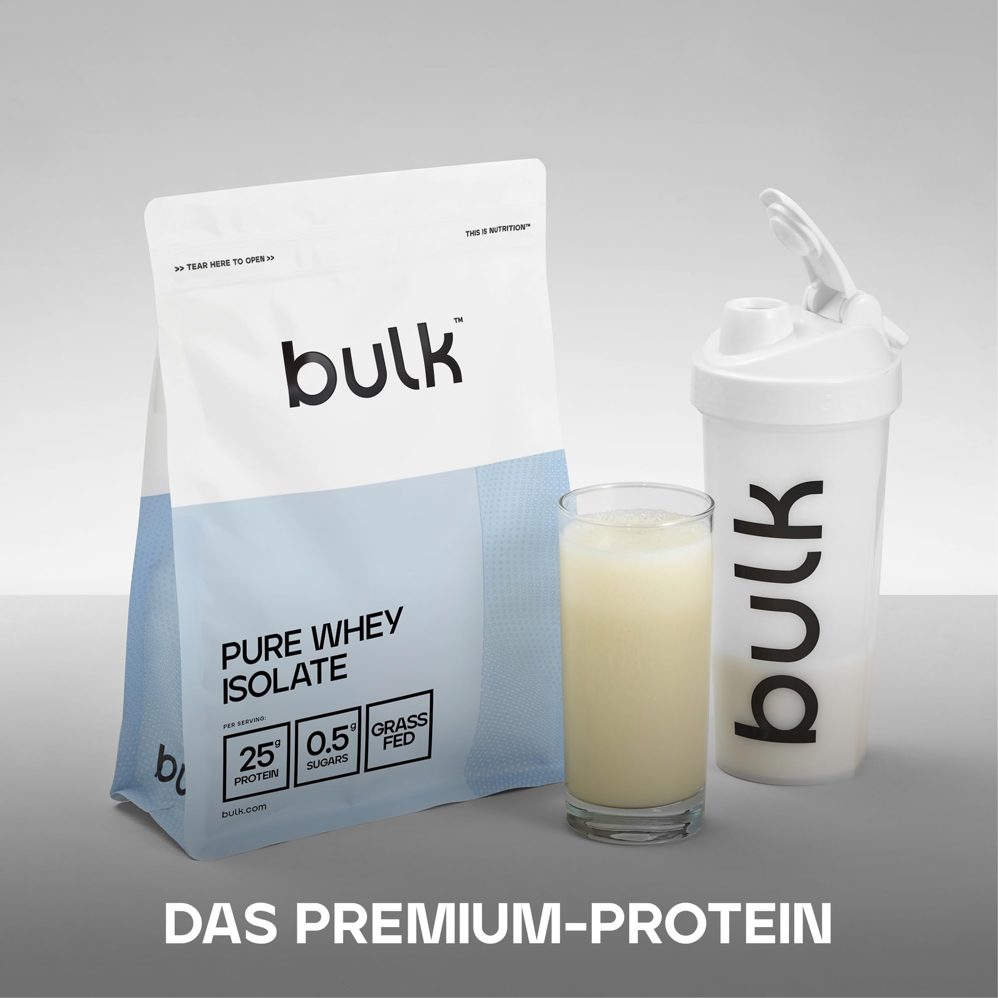 Bulk Pure Whey Isolate 90 | Geschmacksneutral | 26g Protein Portion | Ultra-gefiltertes Molkenisolat | Wenig Zucker | Wenig Fett | Schnelle Aufnahme | Unterstützt den Muskelerhalt | 1kg | Proteinshake