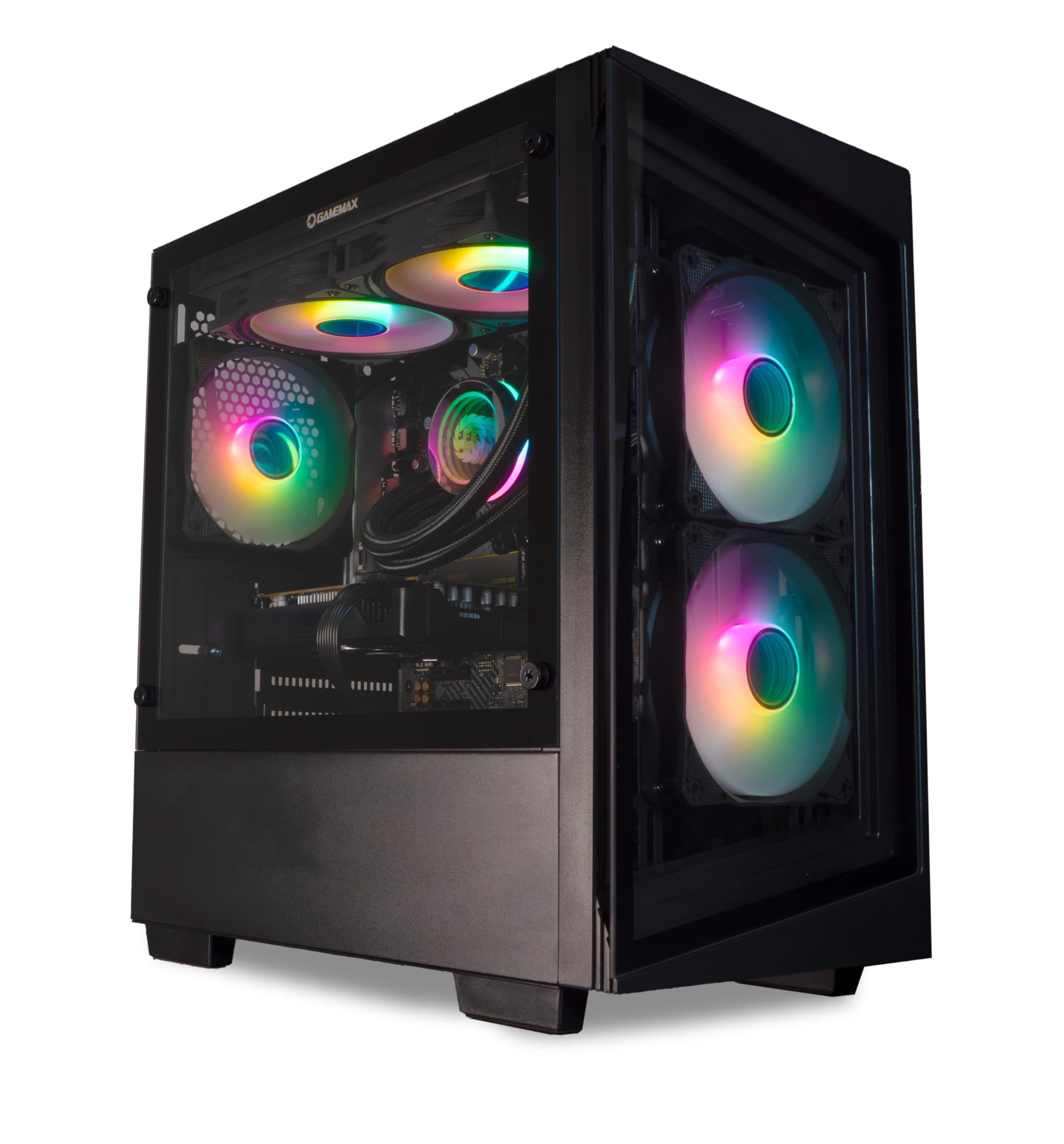 ionzGaming PC - Desktop Computer, AMD RYZEN 7 5700X, RADEON RX9060 XT, 16GB RAM, 1TB NVMe SSD, 240mm AIO, 650W PSU, Windows 11, Black