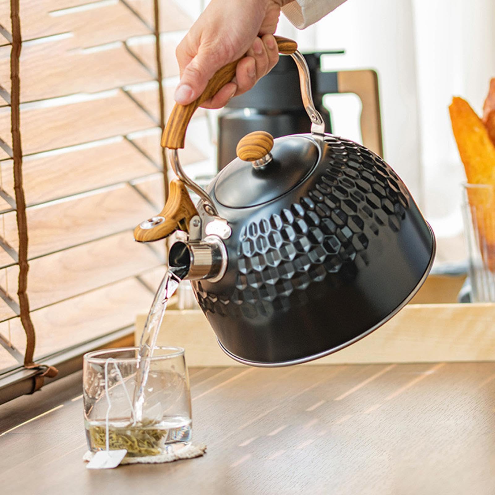 Bollitore per Acqua | Bollitore a Fischio Vintage da 2,5 Litri, A Fischio | per Cucina Picnic Giardino Feste all'Aperto Appartamento Campeggio