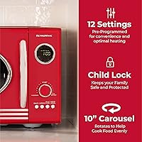 Vista 6 de Nostalgia Cafetera programable retro de 12 tazas con horno microondas - rojo