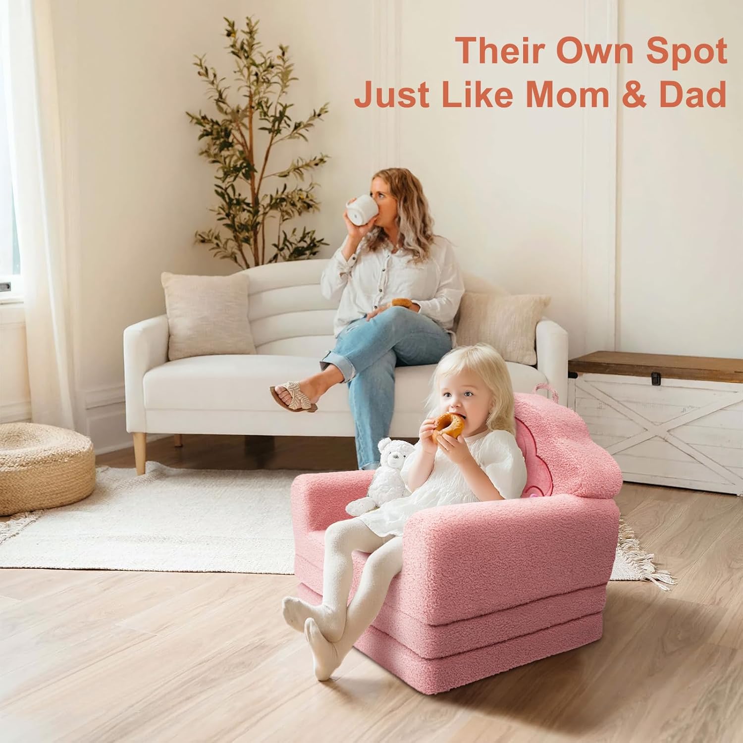 TinyPalsa Extra Large 53.1" x 23.6" Toddler Unicorn Sofa + 4 Pieces Toddler Bedding Set