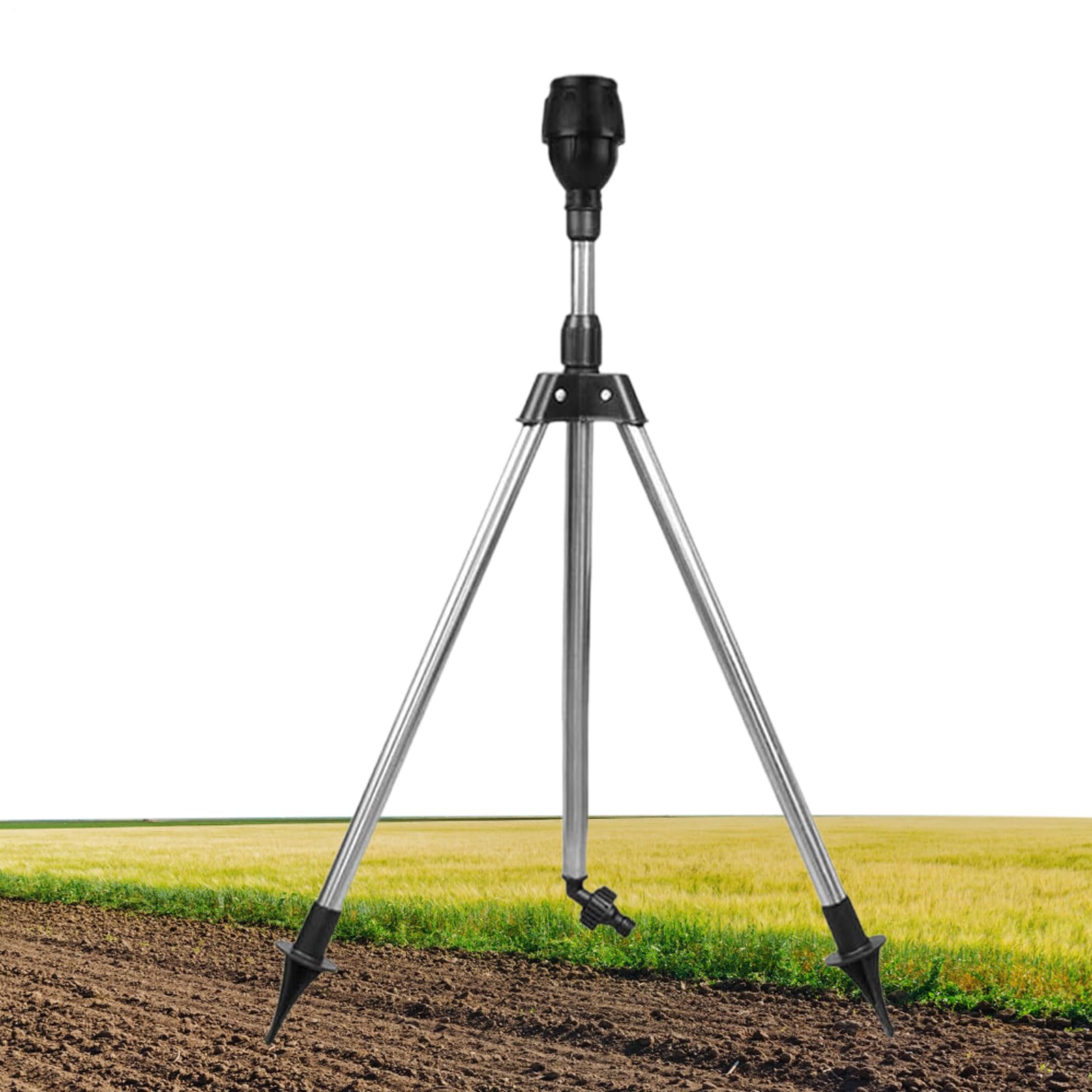 Sprinkler on Tripod, 360 Degree Large Area Irrigation Sprinkler with Adjustable Sprayer, Automatic Watering System for Outdoor Pathway Backyard Garden Farm Use