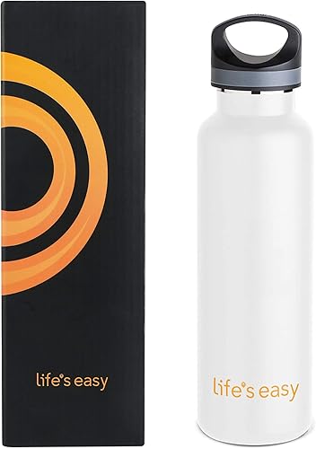 Miniatura 8 de LIFE'S EASY Botella de agua deportiva aislada con tapa. Frasco térmico de doble pared de acero inoxidable al vacío para bebidas frías y calientes,