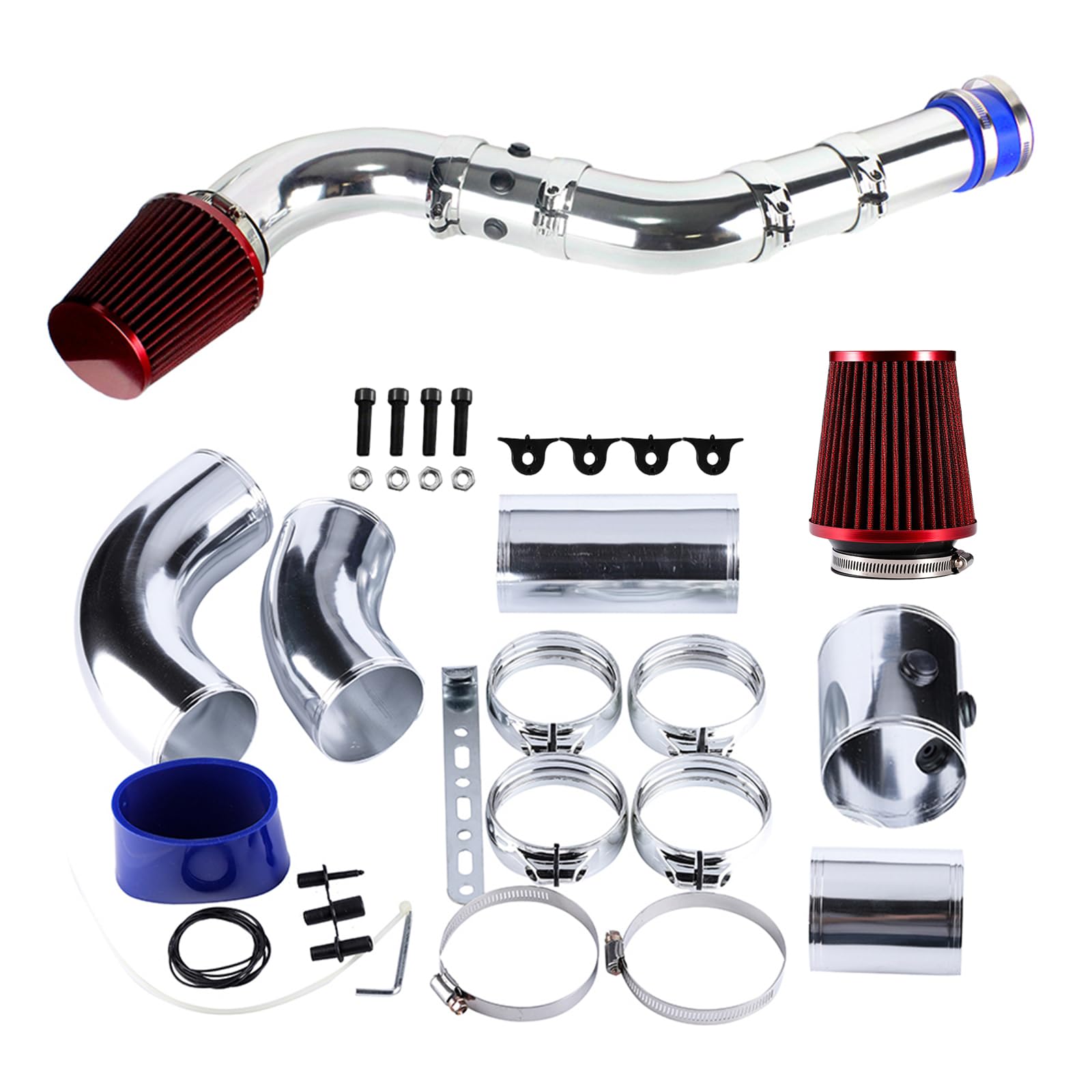 Air Intake Buis Auto Luchtfilter Koude Luchtinlaat Universele Filters Voor Sport Racing Auto Motor Luchtinlaat 76MM 89MM 101MM Automotive Luchtfilter (Color : 89mm-Blue