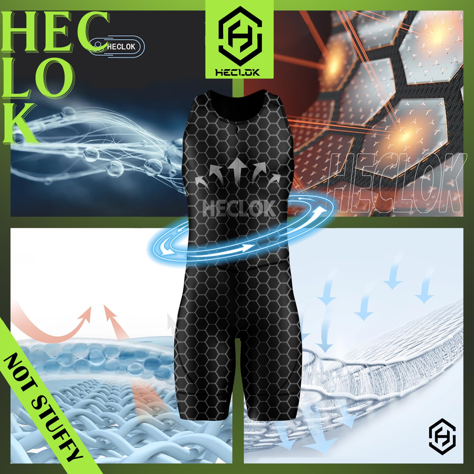 Tuta da Triathlon a Senza Maniche da Uomo,MTB Body Trisuit Cycling Skinsuit with Imbottito Professionale da Competizione per Nuoto/Corsa/Ciclismo,Abbigliamento Ciclismo