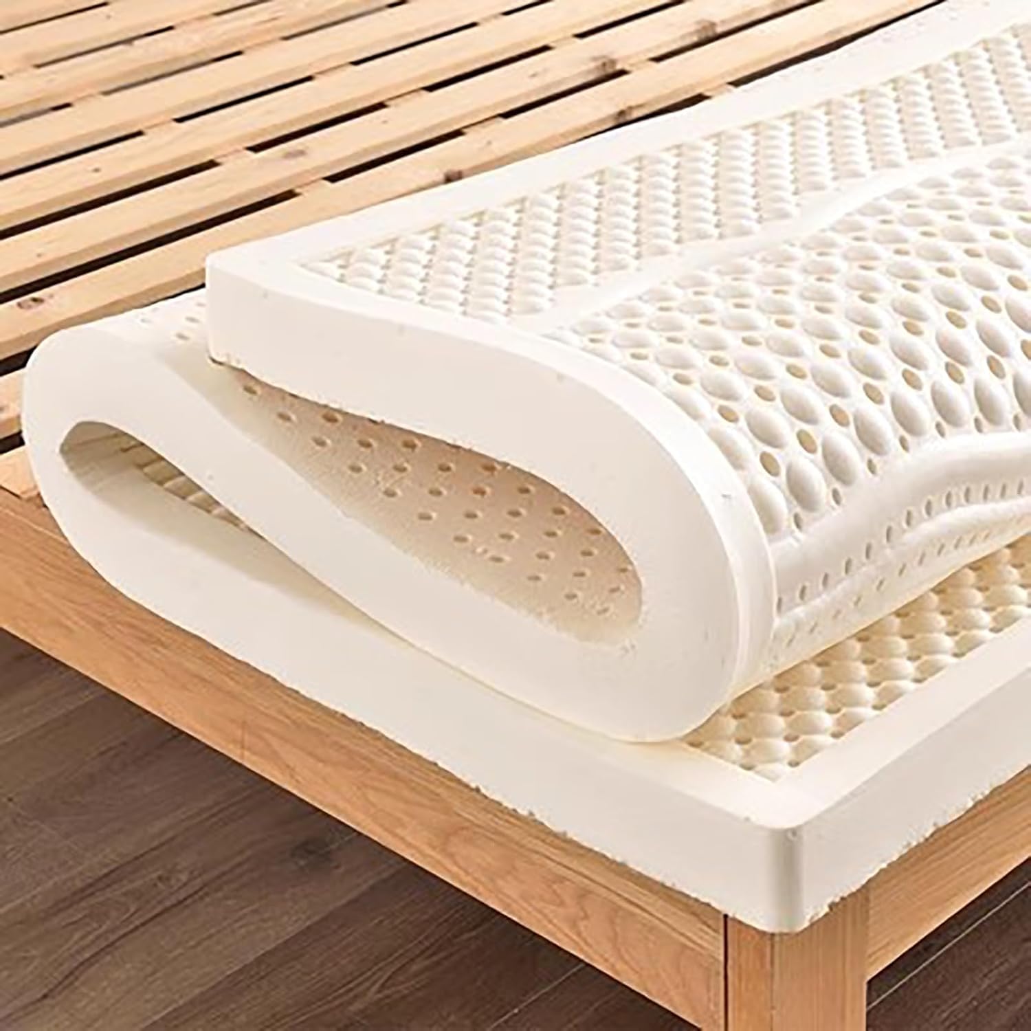BIRJXVTO Firm Mattress Topper 100 Natural Latex Mattress Soothing Pressure Point Relief Support for Shoulders HIPS Back and