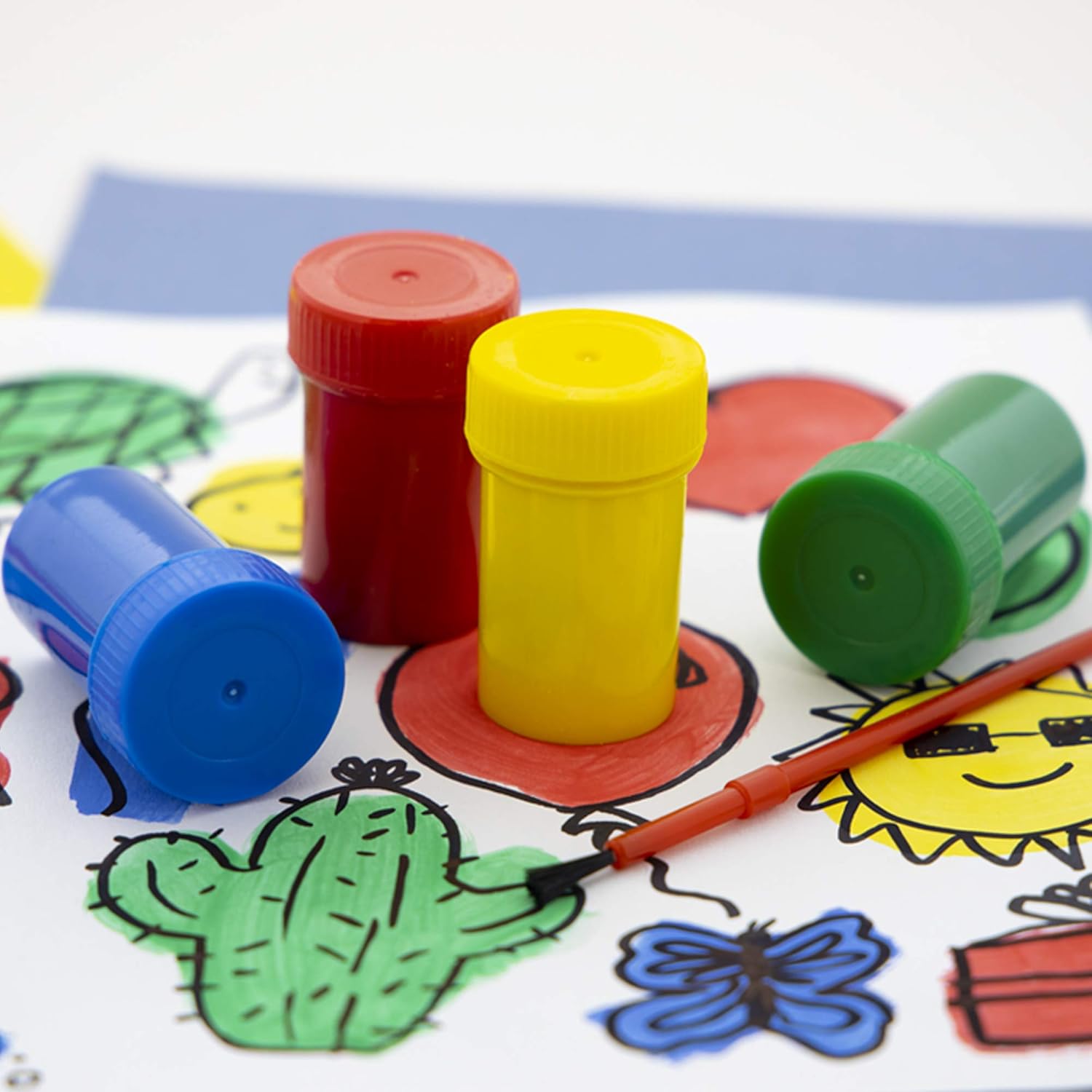 BAZIC Products Poster Paint w/Brush 4.5oz/133ml, 6 Color Non-Toxic Liquid Paint, for Hobby Fun Art Supplies Crafts Vibrant Coloring Painting, 72-Packs