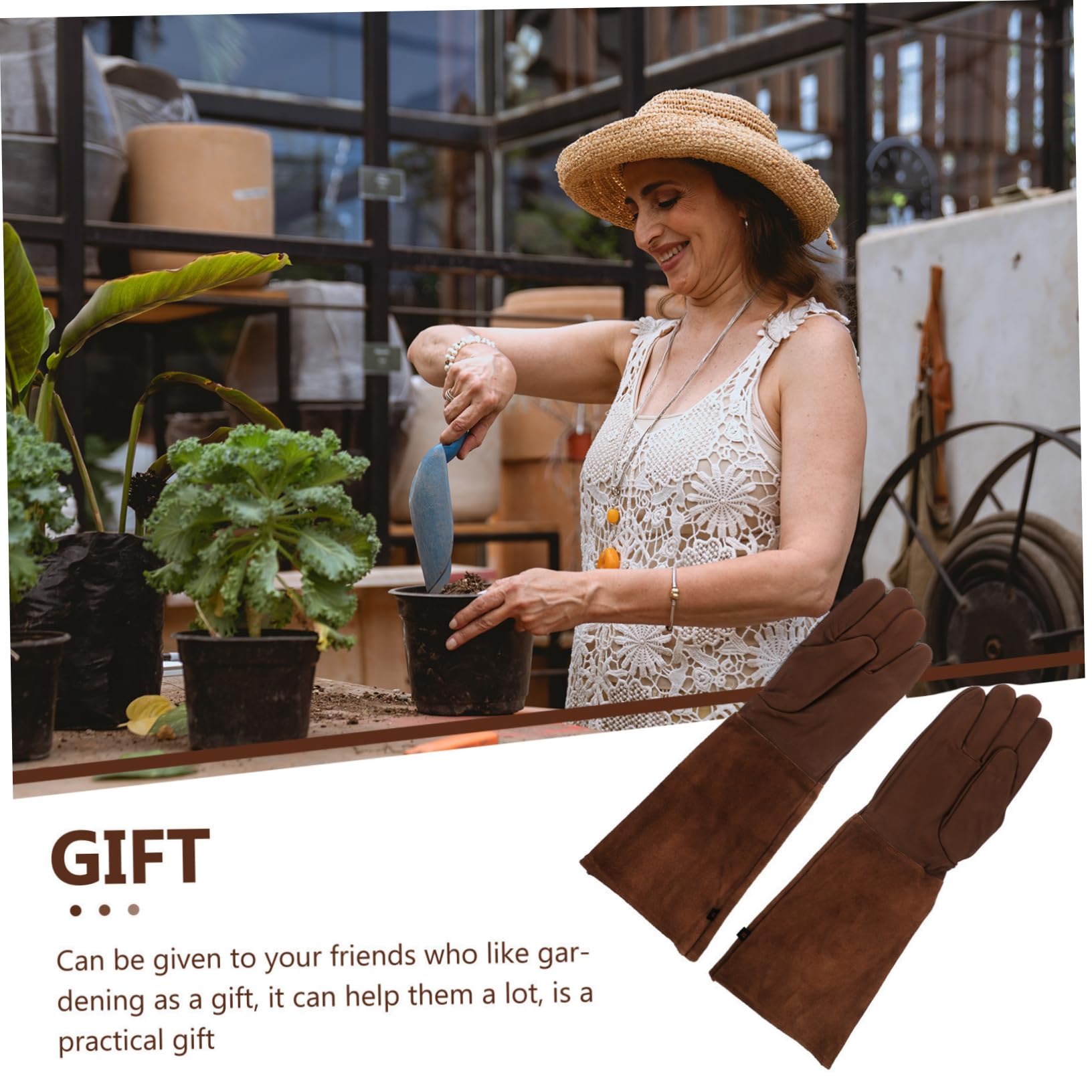 1par Guantes De Jardinería De Protección Completa Para Plantar y Cuidar Resistentes Pinchazos y Desgarros Uso Jardines y Huertos Talla
