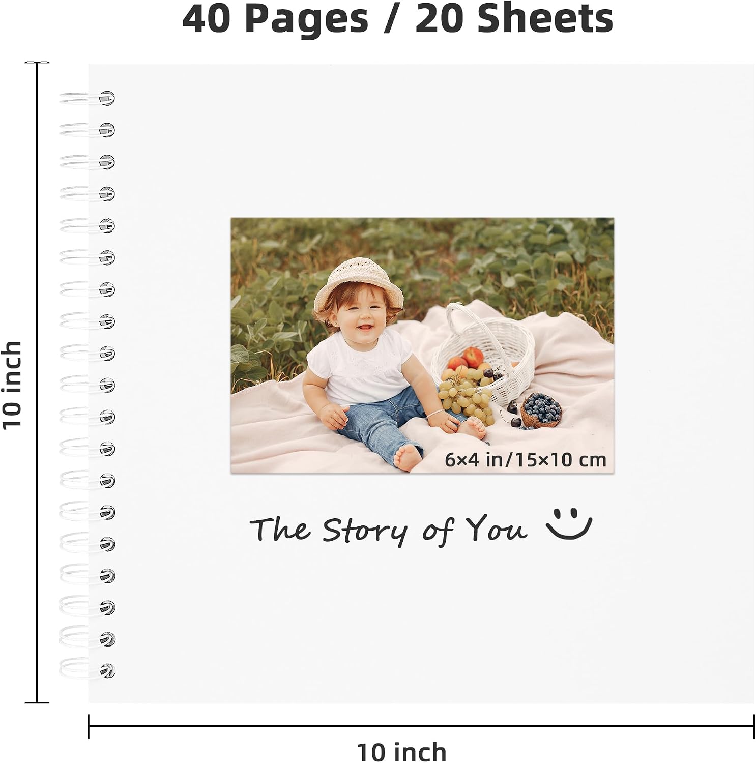 Yopih 10x10in Scrapbook Album, Acid-Free Kraft Paper 20 Sheets 40 Pages image 2