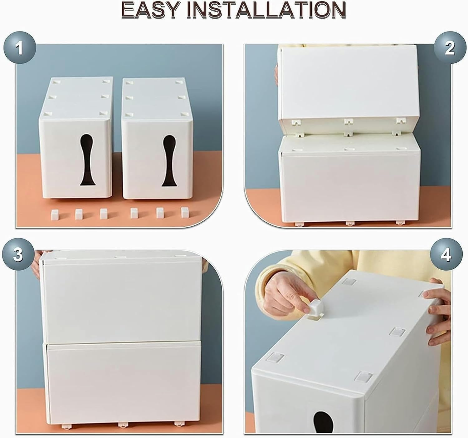 Skinny Bathroom Storage Cabinet, White Freestanding Utility Storage Pantry Cabinet Cupboard, Small Bathroom Plastic Storage Cabinet with 3 Tier Drawers for Kitchen, Living Room, Bathroom Bathroom Floo