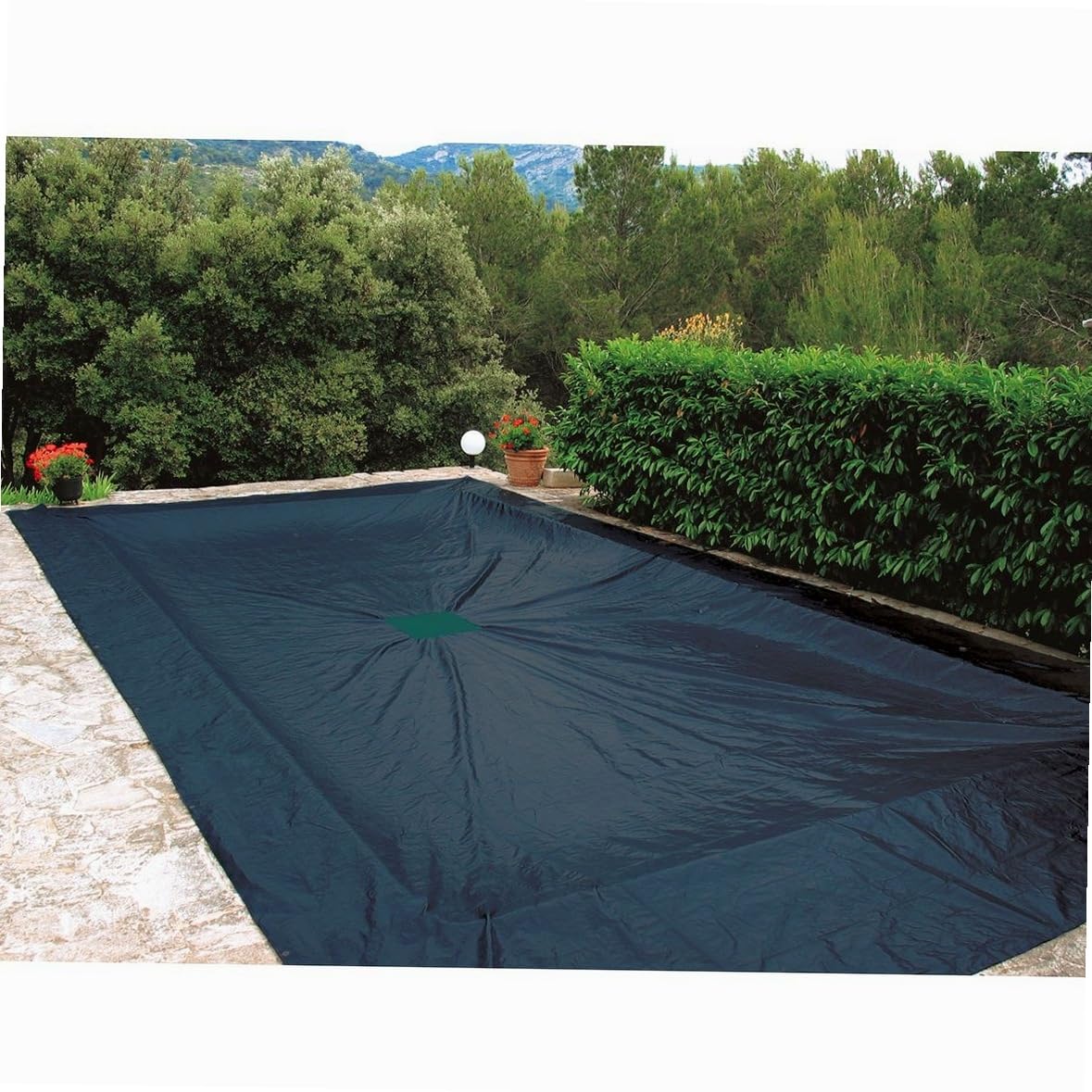 Werkapro Bâche de Protection 240g/m2 pour Piscine rectangulaire 5 x 9 m | Polyéthylène, aluminium, installation facile, durable, tressé, stable, anti-UV, usage piscine et extérieur, gris