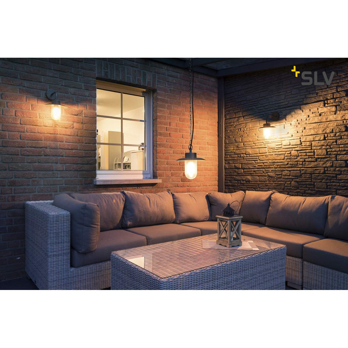 SLV Applique en saillie BOX/Éclairage pour murs; allées; entrées; spot LED d'extérieur; lampe en saillie d'extérieur; lampe de jardin/E27 IP44 60W anthracite