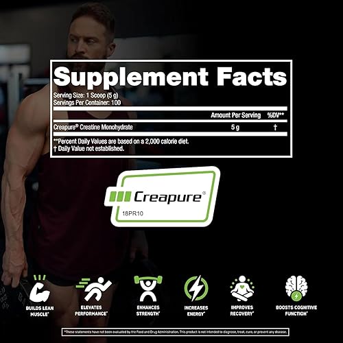 Miniatura 9 de SteelFit Creapure Creatine Monohydrate - Polvo de creatina micronizada alemana para hombres y mujeres, suplementos nutricionales para entrenamiento