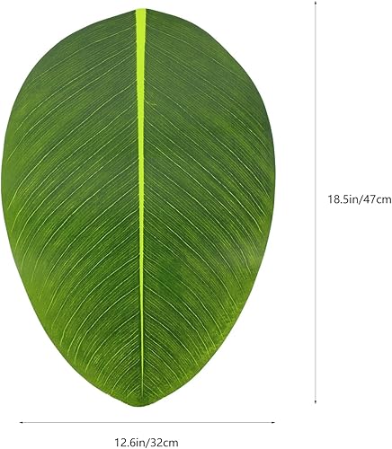 Miniatura 2 de 4 piezas de hojas de simulación de hojas de comida occidental, decoración de escritorio, protector de mesa, hojas de plátano, tapete de mesa de hoja