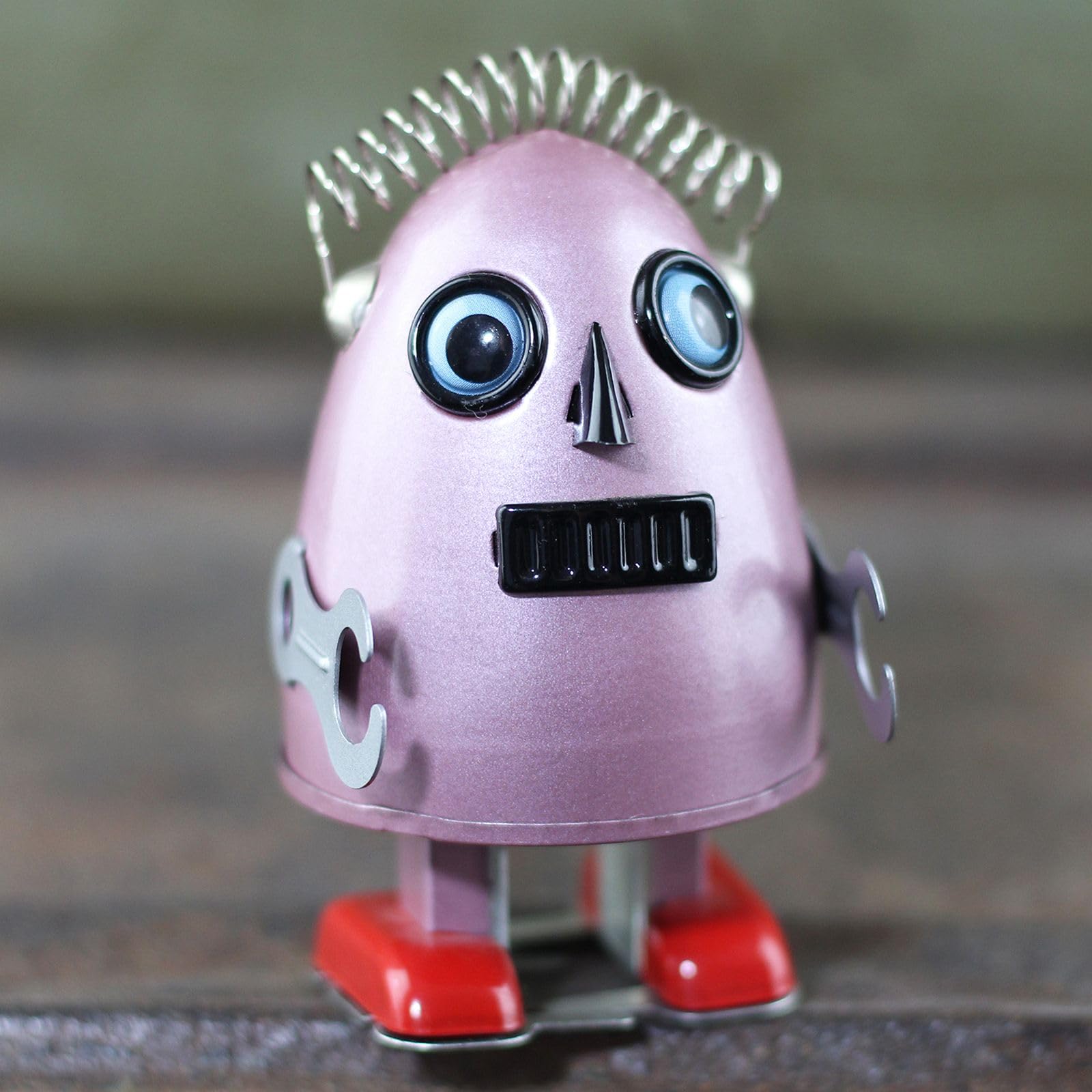 Freak Scene Robot Giocattolo - Robot Uovo - Rosso - Bordeaux - Robot di Latta - Giocattoli da Collezione