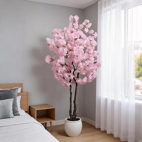 Faux Cherry Blossoms Tree Pink 6FT Artificial Cherry Blossom Tree