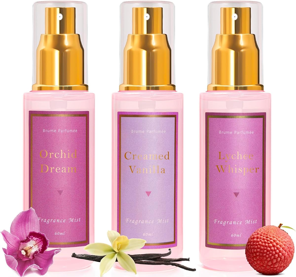 Body Spray for Women, Travel Size, Fragrance Gift Set, 3 Pack,Each 2 Fl.oz