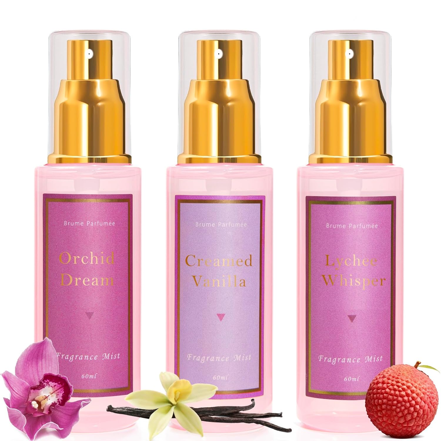 Body Spray for Women, Travel Size, Fragrance Gift Set, 3 Pack，Each 2 Fl.oz