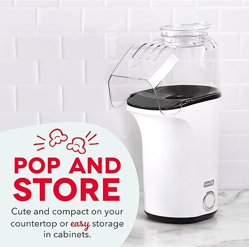 Miniatura 7 de Dash Fresh Pop Máquina para hacer palomitas de maíz - Sin aceite, Máquina de palomitas de aire - Con taza medidora y guía de recetas - Perfecta