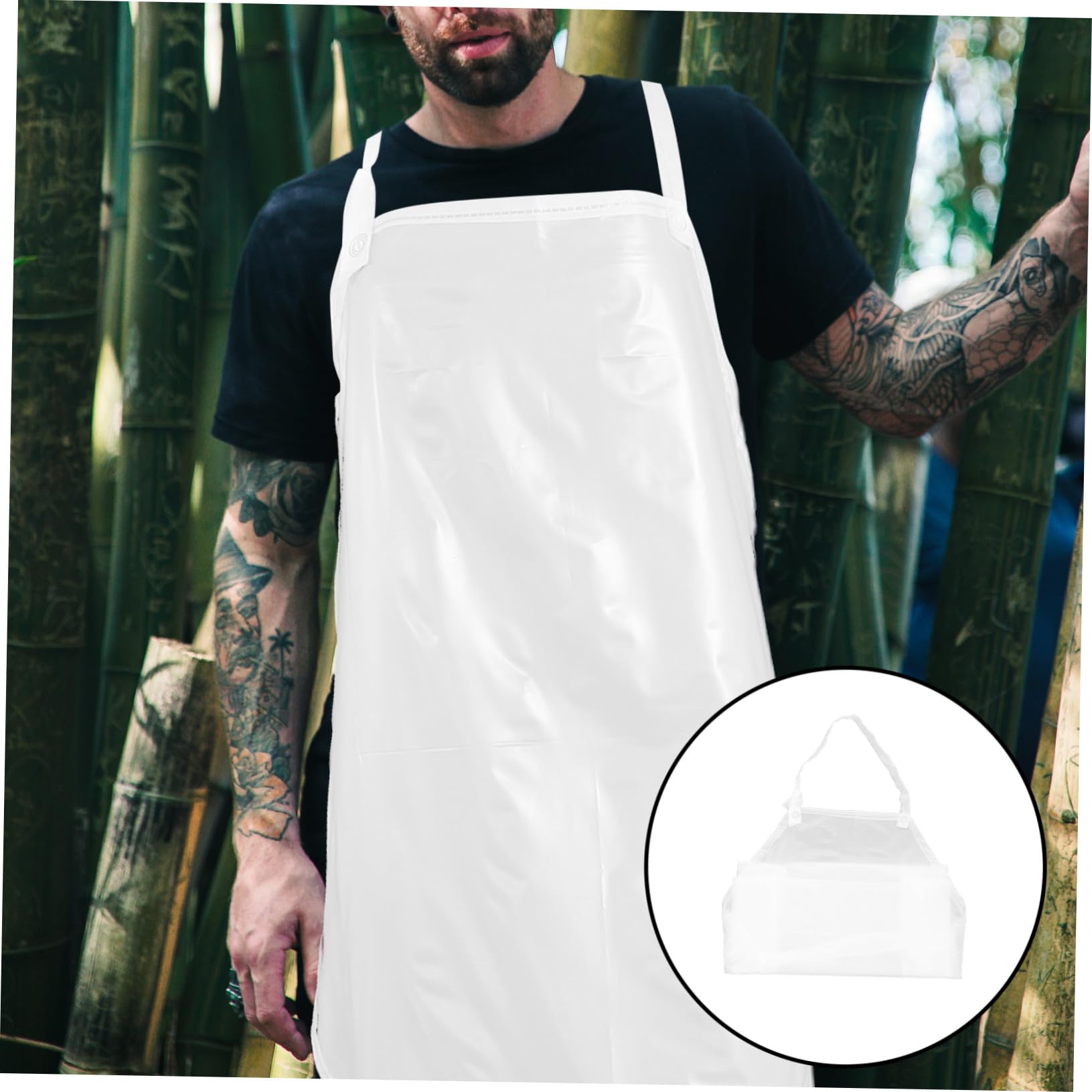 4 Stücke Wasserdichte Ölresistente Küchenschürze aus Robustem PVC Verstellbar Wiederverwendbar Multifunktional für Kochen Gartenarbeit Haustierpflege und Grillen Leicht zu Reinigen
