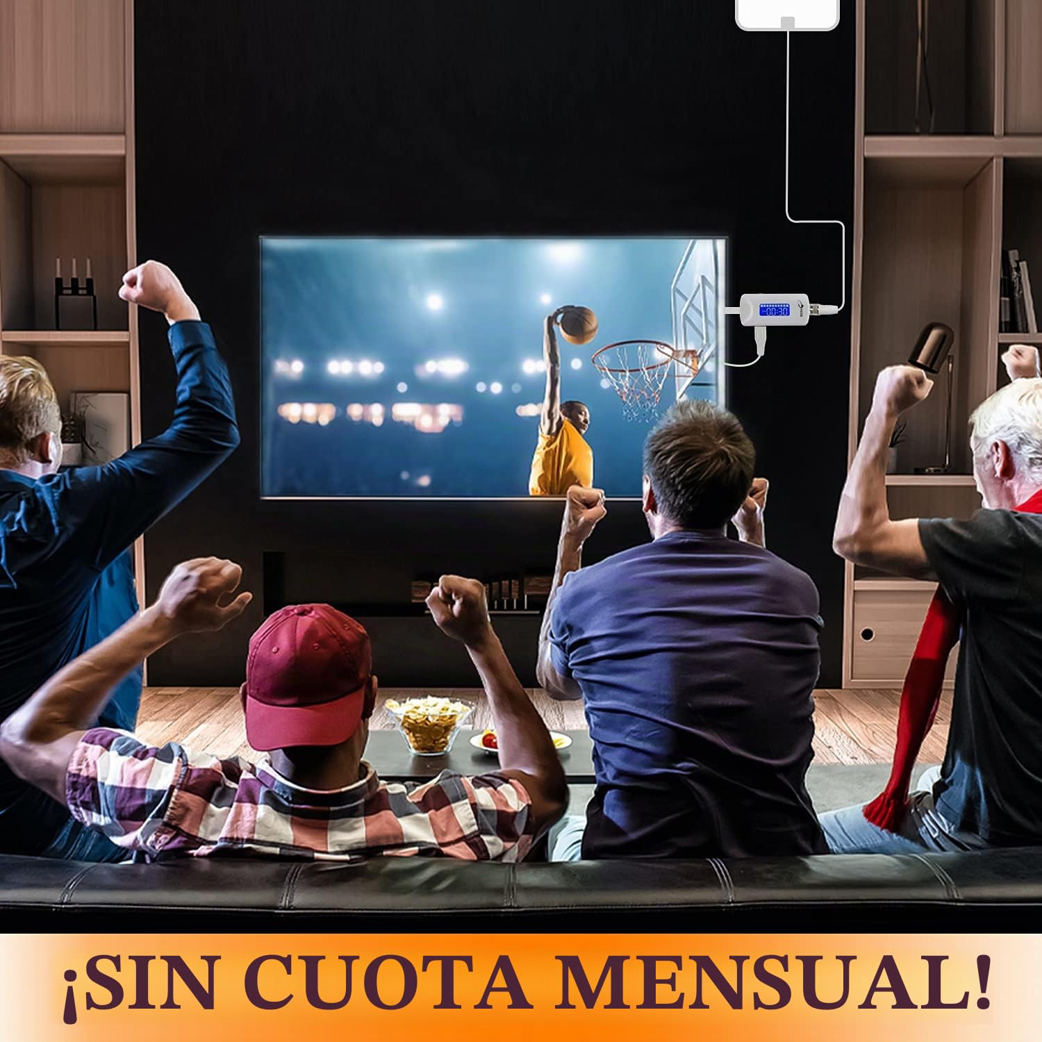 Amplificador de señal de antena de TV, amplificador de antena de TV de alta ganancia de 25 dBi para TV 4K HDTV, bajo ruido, ganancia y temporizador ajustables, alimentado por USB, amplificador de