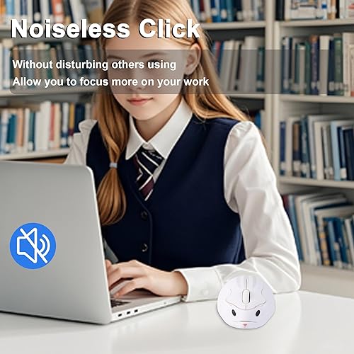 Miniatura 5 de Ratón inalámbrico lindo ratón de hámster de animales de dibujos animados con receptor USB 2.4 GHz, óptico, portátil, pequeño, silencioso, Kawaii,