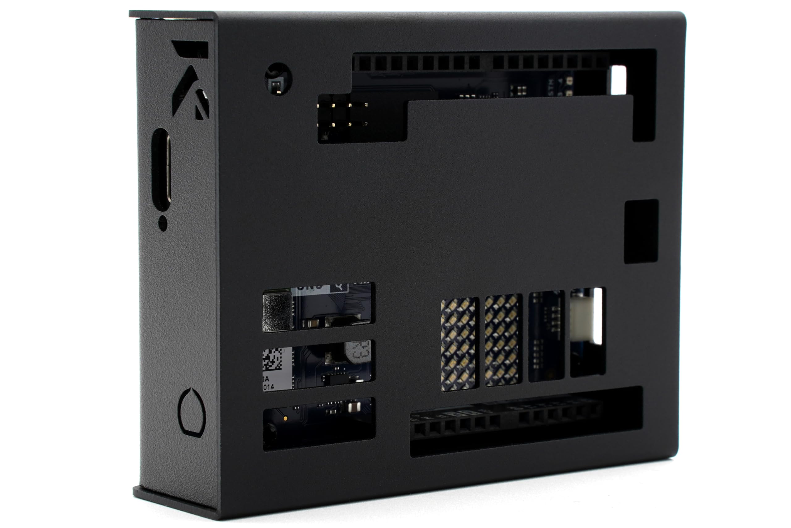 KKSB Gehäuse für Arduino UNO Q - Schwarz eloxiertes Aluminiumgehäuse