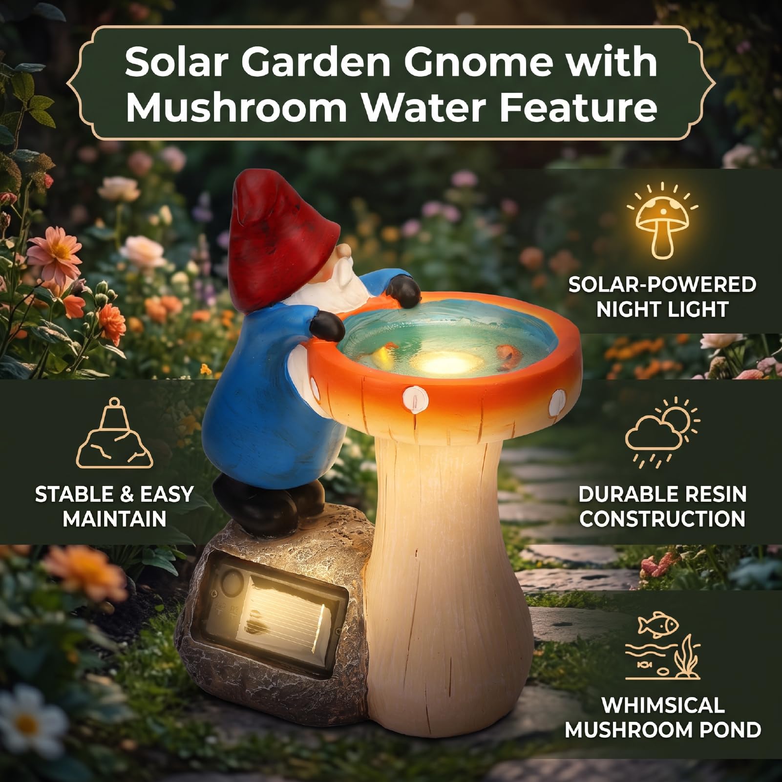 Asixxsix Gnomi da Giardino Solari Illuminano Statue da Esterno