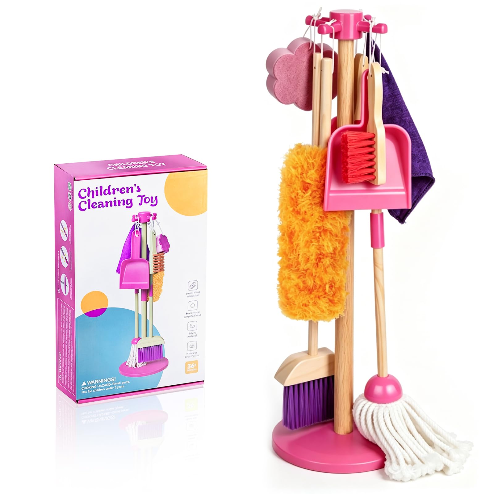 Amazon.com: Masthome Wooden Kids Cleaning Set, 8 Pcs Toddler
