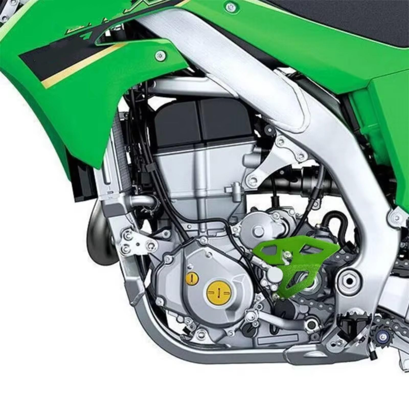 Protector cubierta cadena protector piñón delantero para para KX250 Cubierta Piñón motocicleta | Proteger los componentes críticos de escombros, piedras y daños durante la conducción diaria(Green)