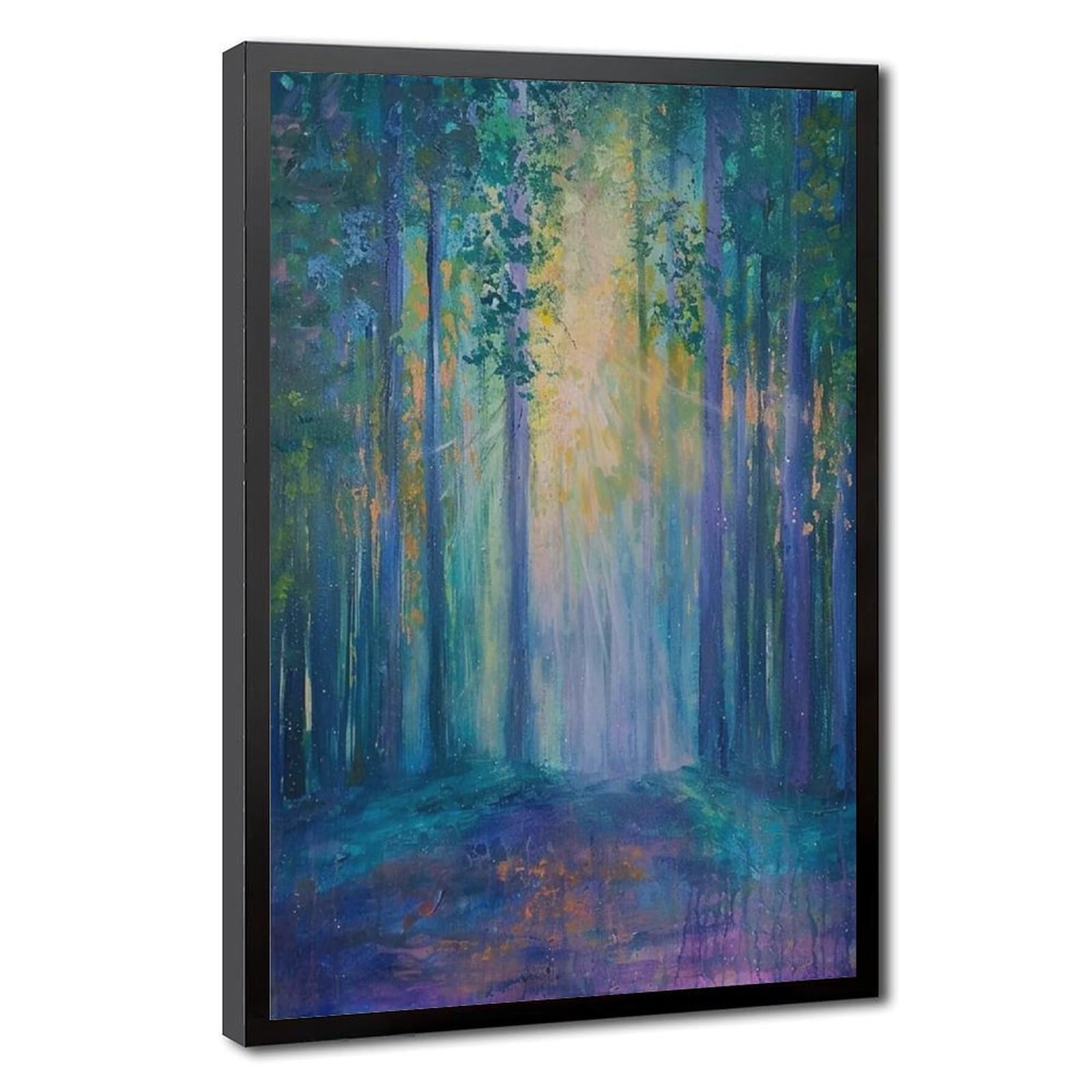 Bareronor Abstract Pastel Forest Canvas Poster Bedroom Decor Landscape Office Room Decor Gift 8" L X 12" W