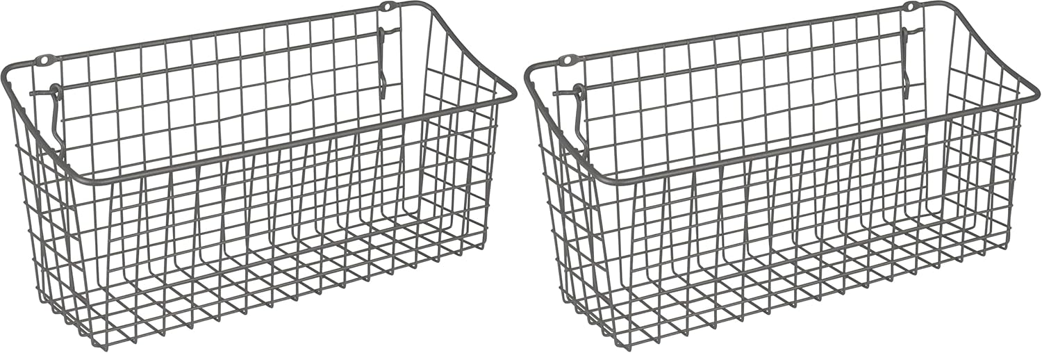 Spectrum Pegboard Wire Basket (XL) - 2-pack