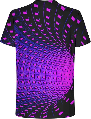 Vista 2 de Muscularfit Camisetas para hombre 2023, ligeras, cuello redondo, manga corta, camisa de verano, casual, holgada, de manga corta, con estampado 3D