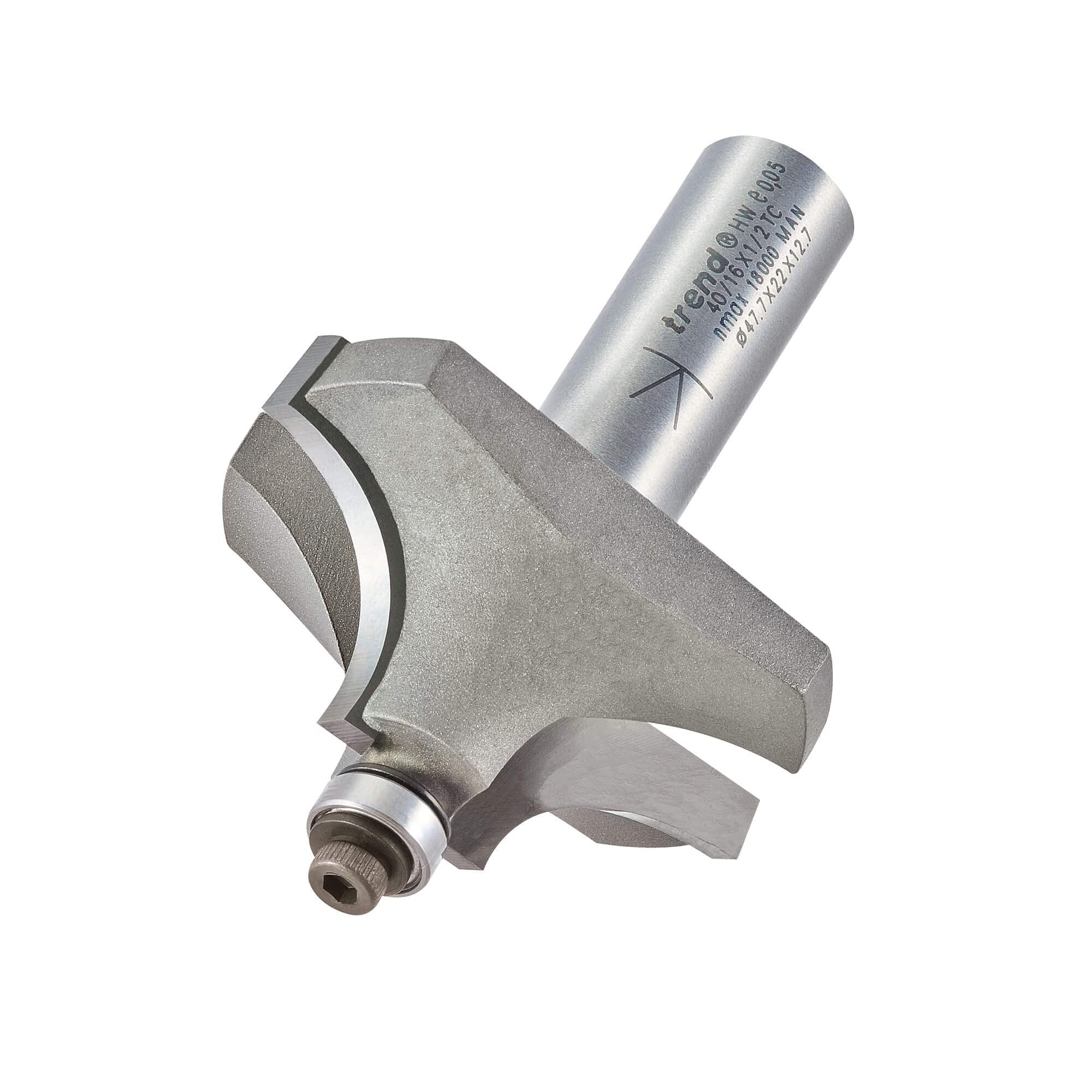 Trend Professional Bearing Guided Ovolo Router Cutter, 15.9mm Radius with Large Step, 1/2 Inch Shank