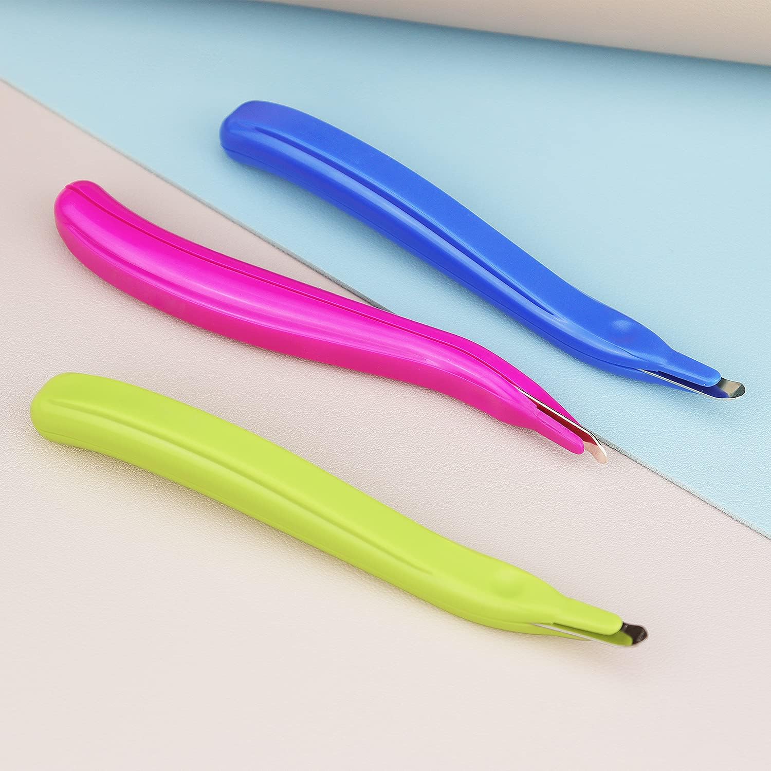 ZZTX 3 PCS Professional Magnetic Staple Remover Puller Rubberized Staples Remover Staple Removal Tool for School Office Home(Blue, Rose, Green) : Everything Else