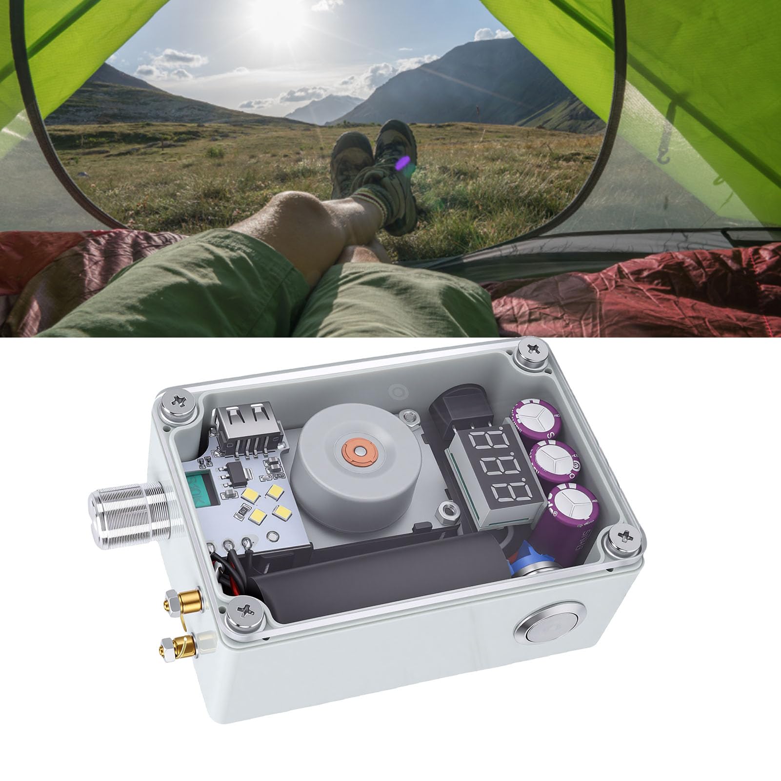 Generic Generatore Portatile a Manovella con Supercondensatore per Ricarica di Emergenza e Illuminazione per attività All'aperto Guscio in Ferro 1 unità