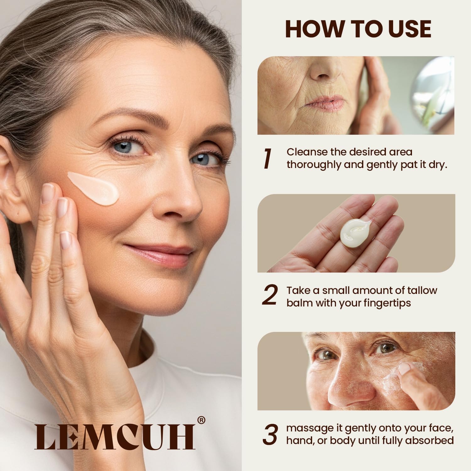 Beef Tallow Skincare Moisturizer for face: 100% Grass Fed Whipped Beef Tallow Face Cream With Organic Raw Honey, Jojoba Oil, Vitamin E - Moisturizer for Face Body for Mature - Dry Eczema or Sensitive Skin Women Men (120 G) - Image 7