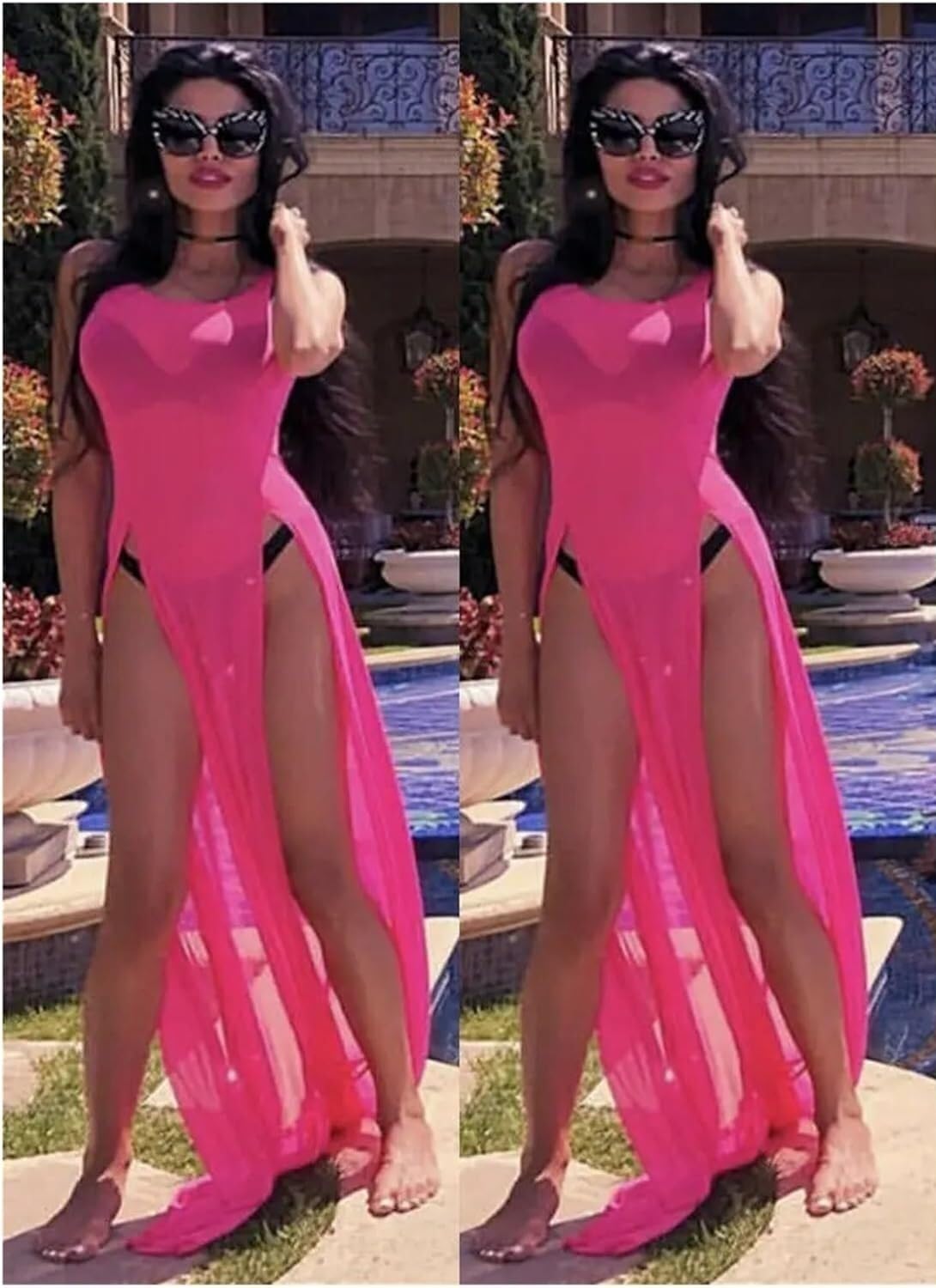 Okrycia na bikini Damska siateczkowa sukienka letnia na bikini, wielokolorowa, rozmiar S-XL