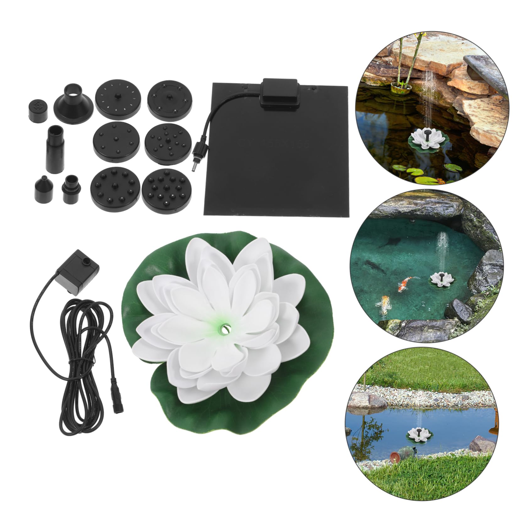 UKCOCO Fontana Solare Forma Di Loto Per Bagno Per Uccelli Fontana Solare Per Esterni Fiore Di Loto Artificiale Decorazione Per Giardino