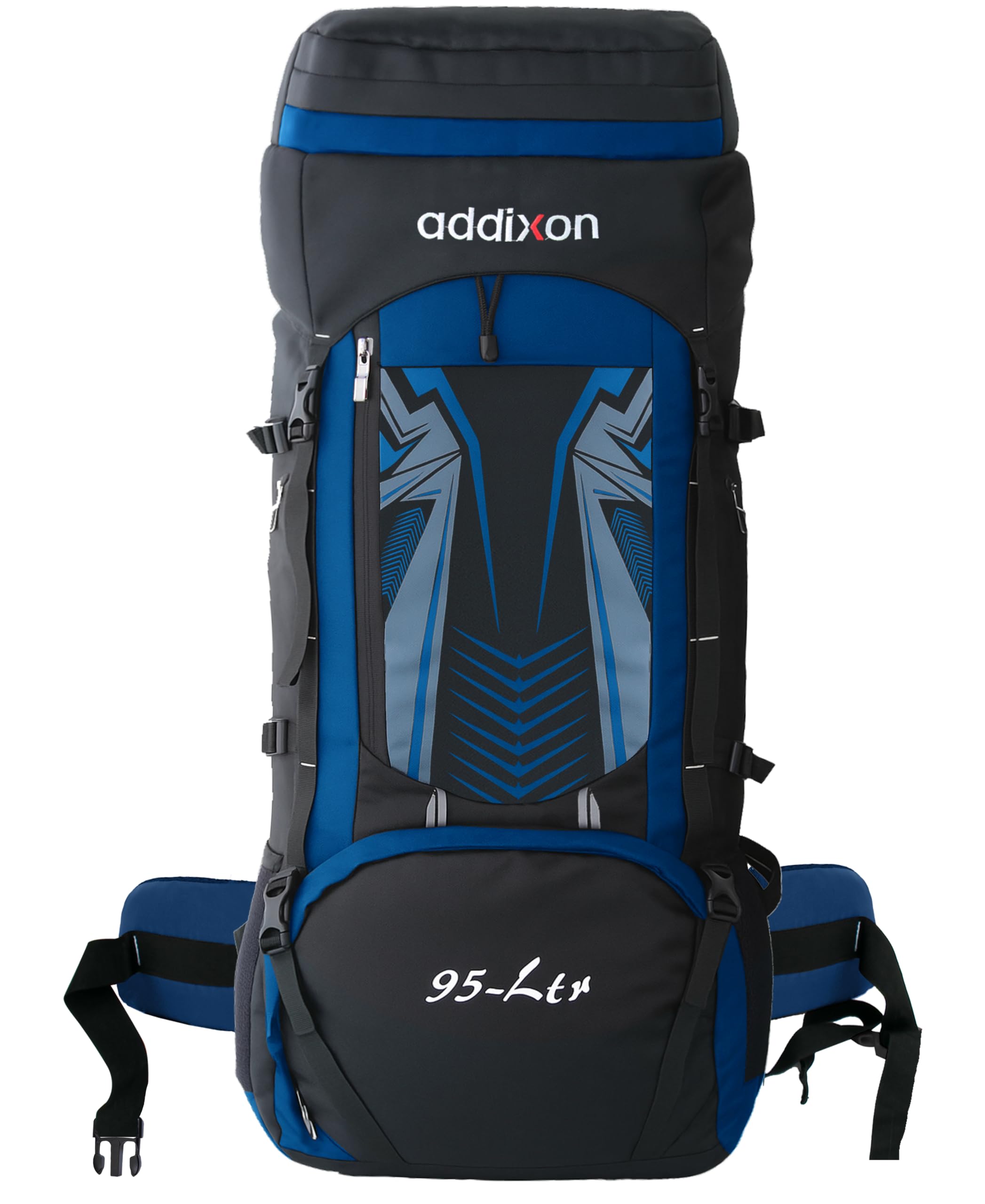 addixon 95L Capacity Backpack for Travel, Trekking, and Hiking with Shoe Compartment and Multiple Pocket (Red,Black)-picture-33