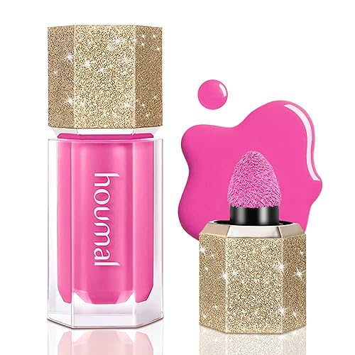 LSxia Rubor líquido crema suave para mejillas tinte líquido para la piel color crema de rubor para mejillas ojos y labios acabado húmedo pigmento