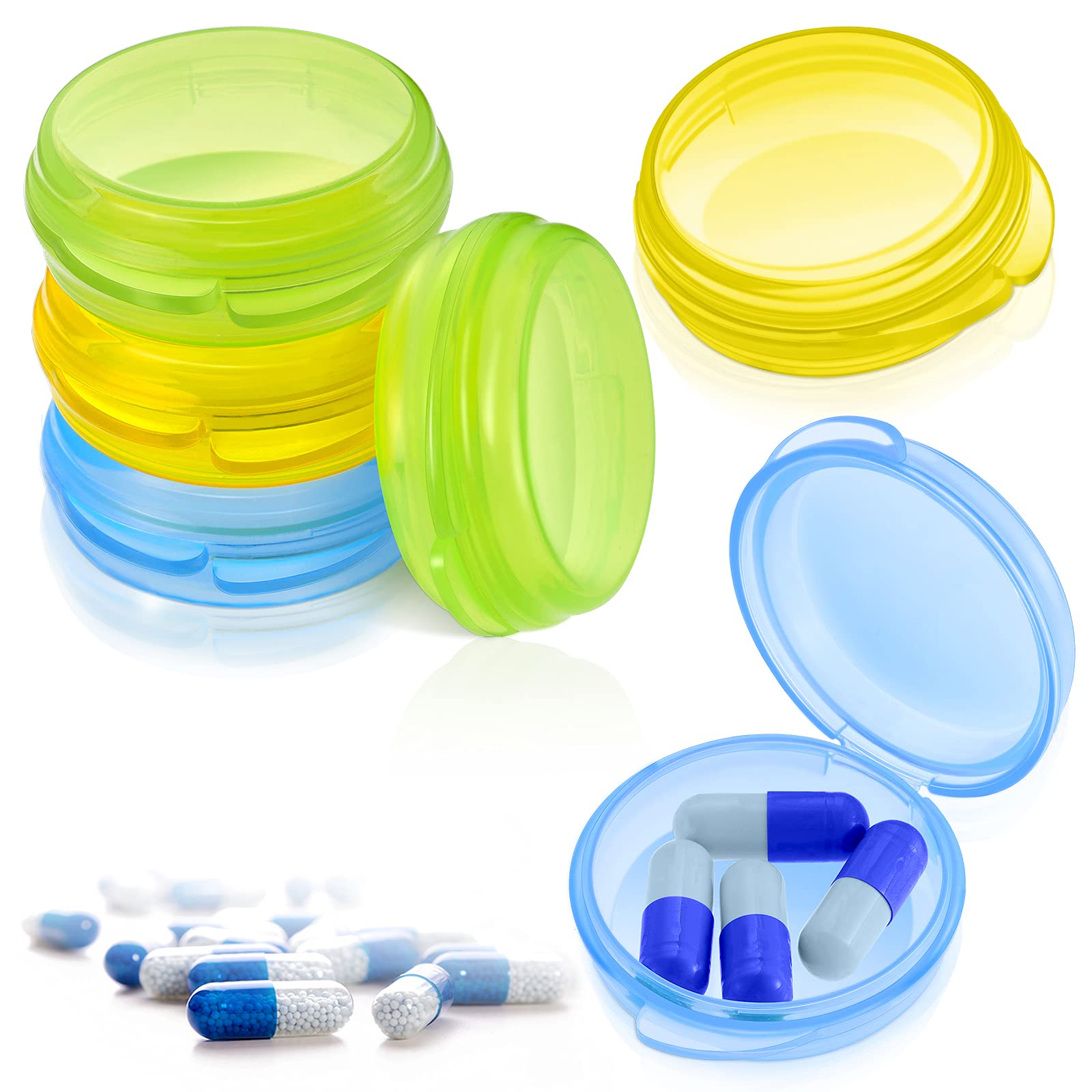 6 Packs Small Pill Container Box, Portable Pill Case Daily Mini Pill