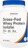 Nutricost Grass-Fed Whey Protein Isolate (Unflavored) 2LBS - Non-GMO, Gluten Free, Pure Protein