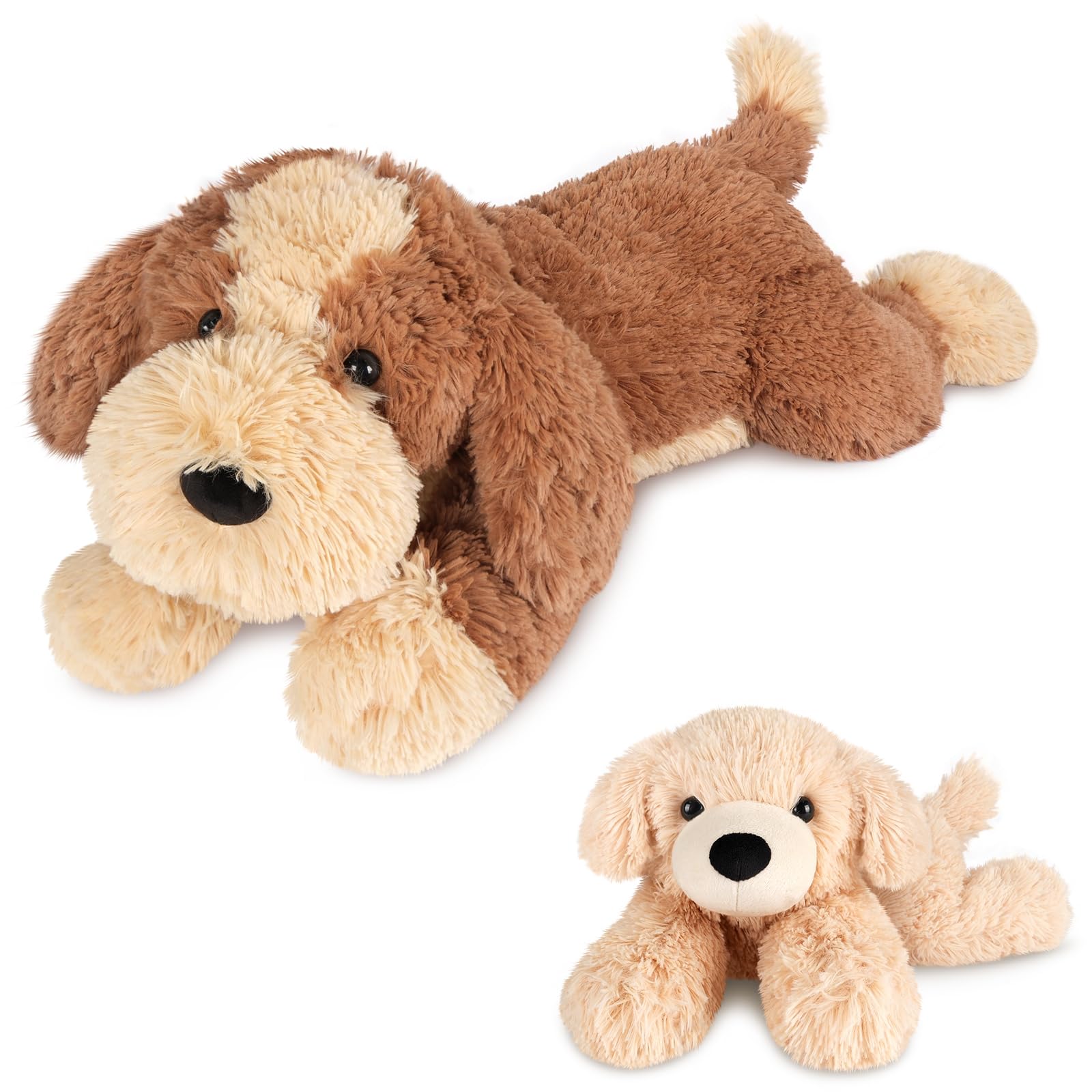 Heatable Coolable Lying Golden Retriever Stuffed Animal Heating Pad Microwavable for Soothing Relaxation Lavender Scented Dog Plush for