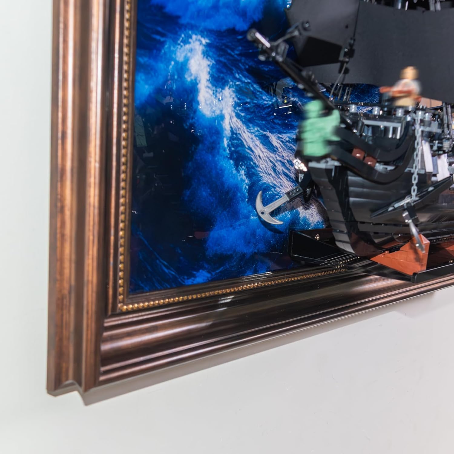 Display Wallboard Compatible with Lego Captain Jack Sparrow's Pirate Ship Black Pearl 10365 - Adult Collectible Wall Mount for Home & Office Décor, Space-Saving Display Accessory (No Ship)